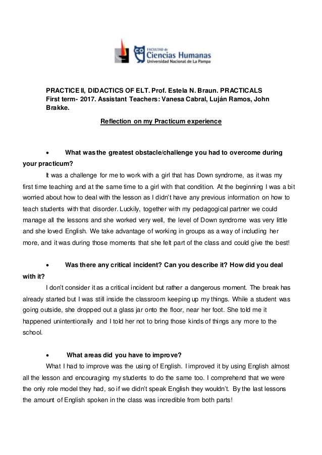 Practicum experience importance of practicum